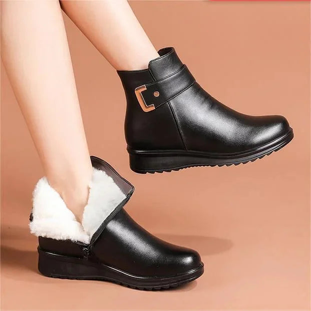 Orthopädische Stiefel aus Leder und Wolle Komfort und Stil