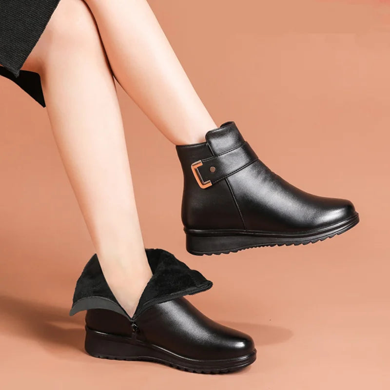 Orthopädische Stiefel aus Leder und Wolle Komfort und Stil