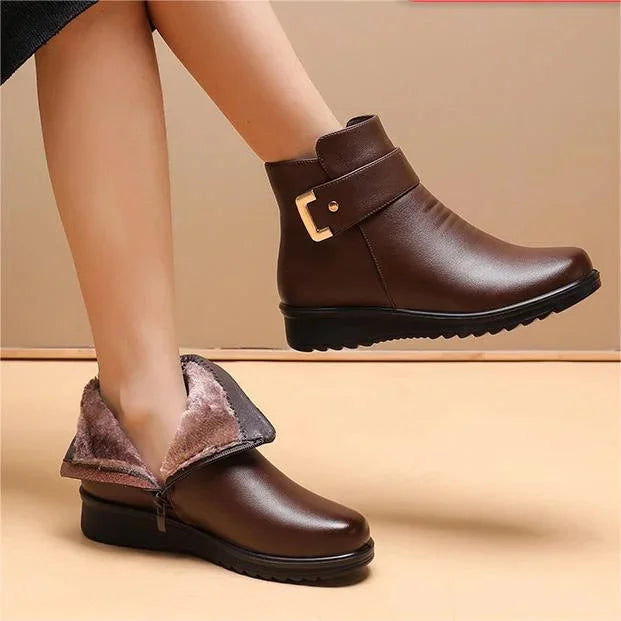 Orthopädische Stiefel aus Leder und Wolle Komfort und Stil