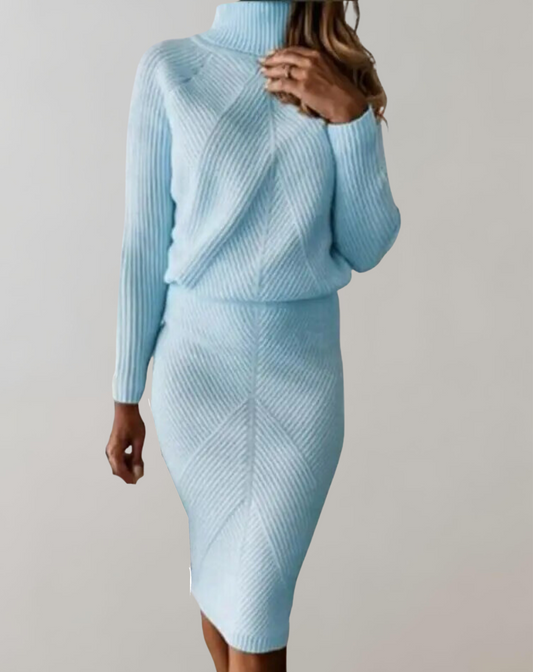 Herbst Zweiteiler Rollkragenpullover & Schmaler Rock