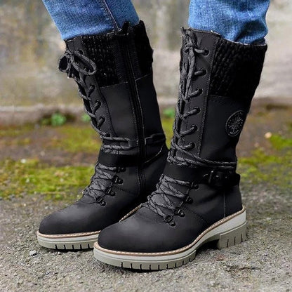 Damenstiefel Herbst Winter Warme, bequeme Stiefel mit rutschfester Sohle
