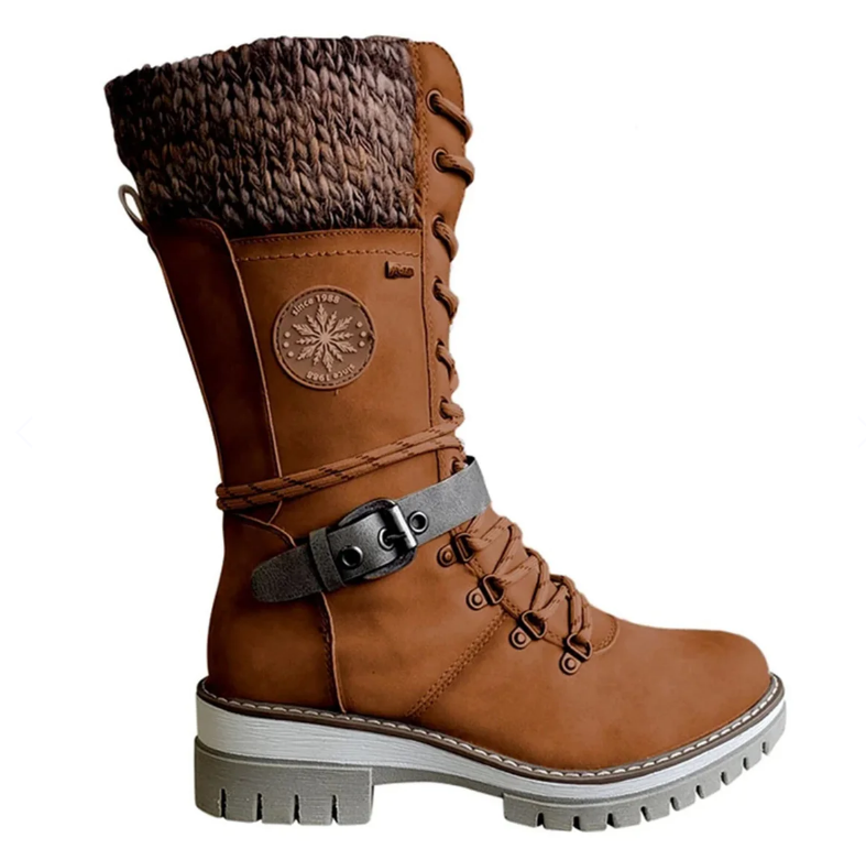 Damenstiefel Herbst Winter Warme, bequeme Stiefel mit rutschfester Sohle