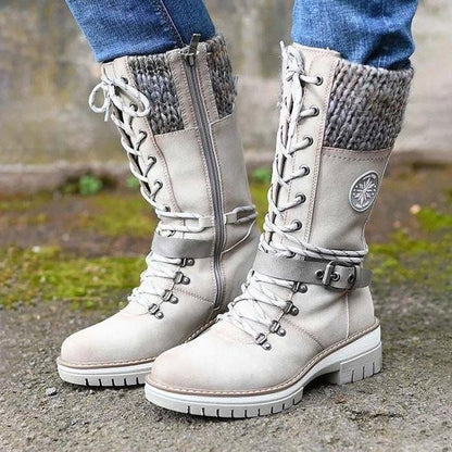 Damenstiefel Herbst Winter Warme, bequeme Stiefel mit rutschfester Sohle
