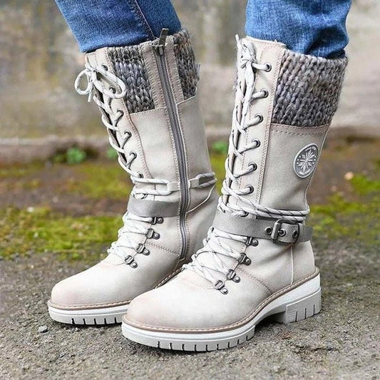 Damenstiefel Herbst Winter Warme, bequeme Stiefel mit rutschfester Sohle