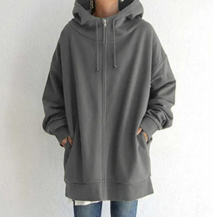 Damen Hoodie mit Reißverschluss Herbst & Winter - Handgefertigt