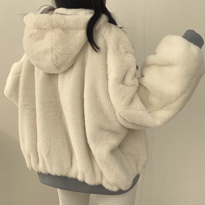 Wendbare Fleecejacke mit Kapuze - Warme Jacke für Damen