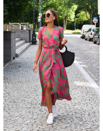 Sommerkleid Damen Leichtes Freizeitkleid mit farbenfrohem Design