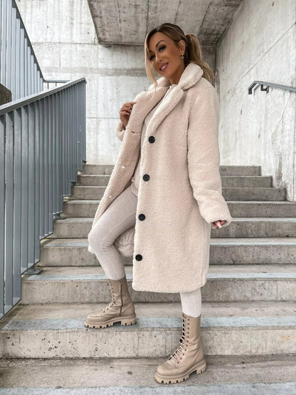 Plüsch-Trenchcoat Warmer & Stilvoller Mantel für Damen