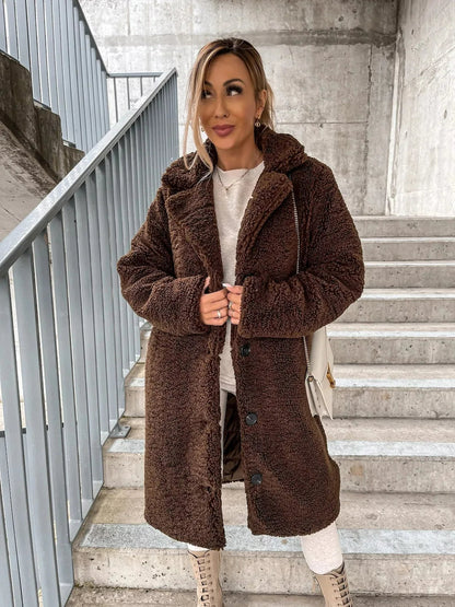 Plüsch-Trenchcoat Warmer & Stilvoller Mantel für Damen