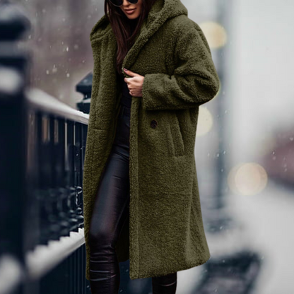 Kuschelige Kunstfell-Kapuzenjacke Flauschige Eleganz für Frühling & Herbst