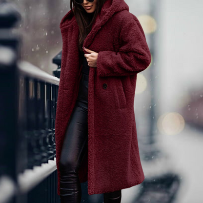 Kuschelige Kunstfell-Kapuzenjacke Flauschige Eleganz für Frühling & Herbst