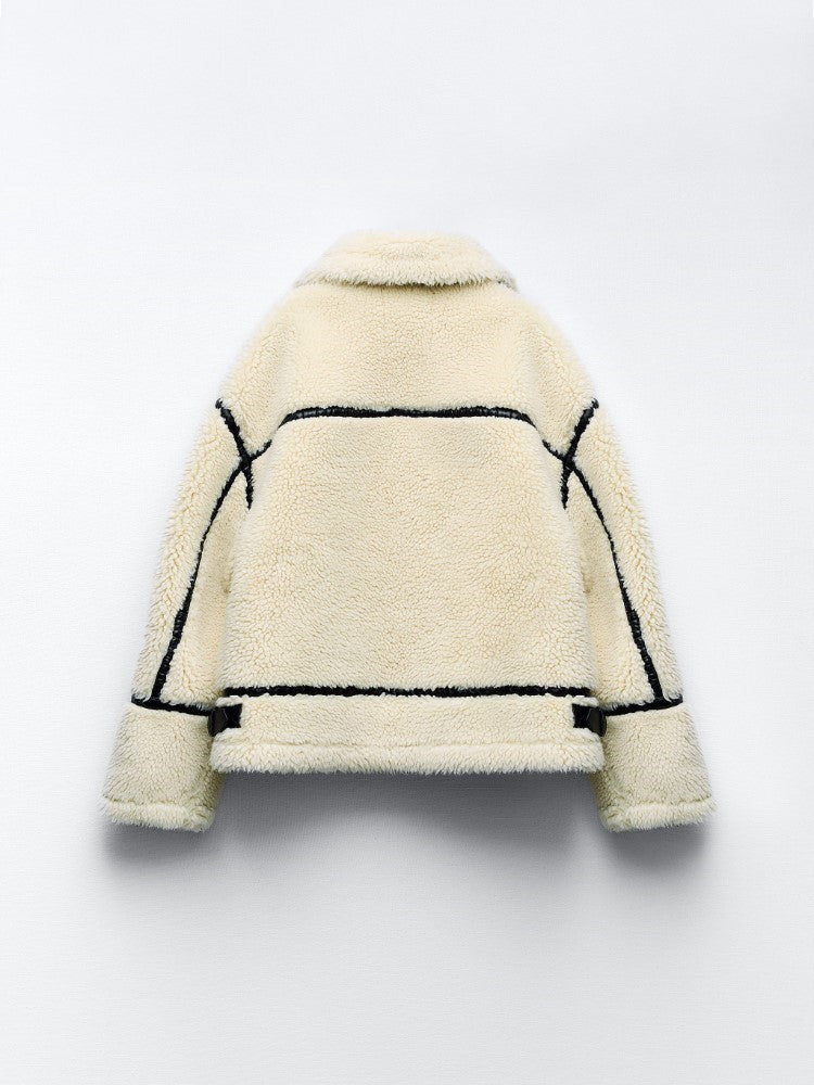 Elegante Damen Teddyjacke Langarm, Komfort & Stil