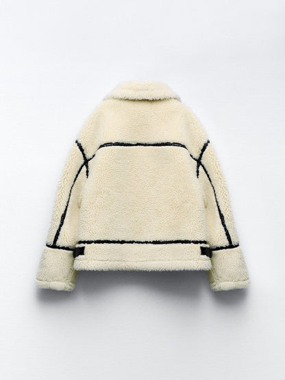Elegante Damen Teddyjacke Langarm, Komfort & Stil