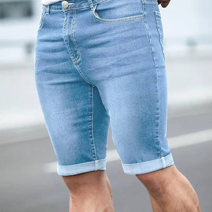 Herren Jeans-Shorts im Streetstyle Schlichte modische Denim-Hose für den Alltag