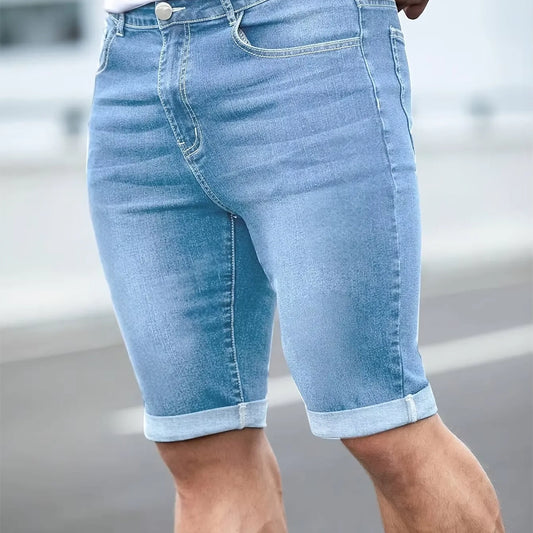 Herren Jeans-Shorts im Streetstyle Schlichte modische Denim-Hose für den Alltag