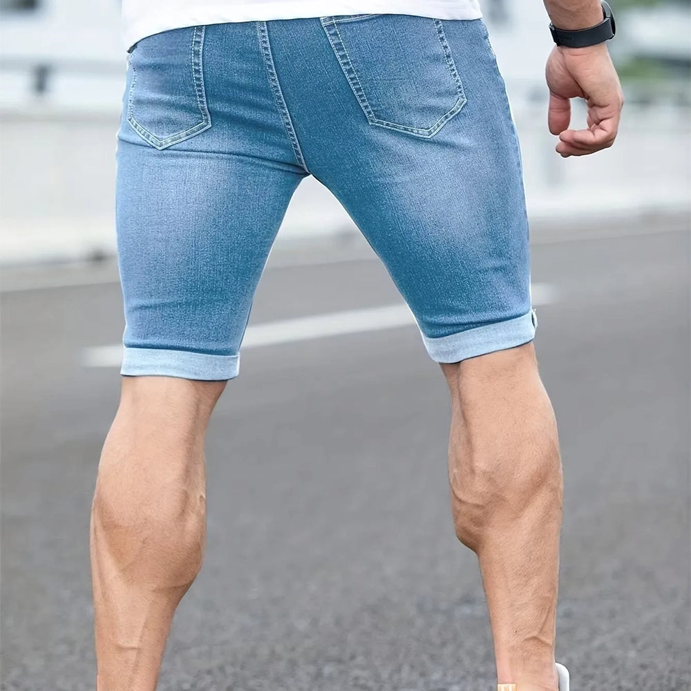 Herren Jeans-Shorts im Streetstyle Schlichte modische Denim-Hose für den Alltag