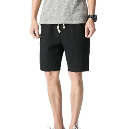 Herren Sommer-Shorts aus Baumwolle und Leinen Atmungsaktive, lockere Freizeithose im Retro-Stil Knielange Trend-Shorts